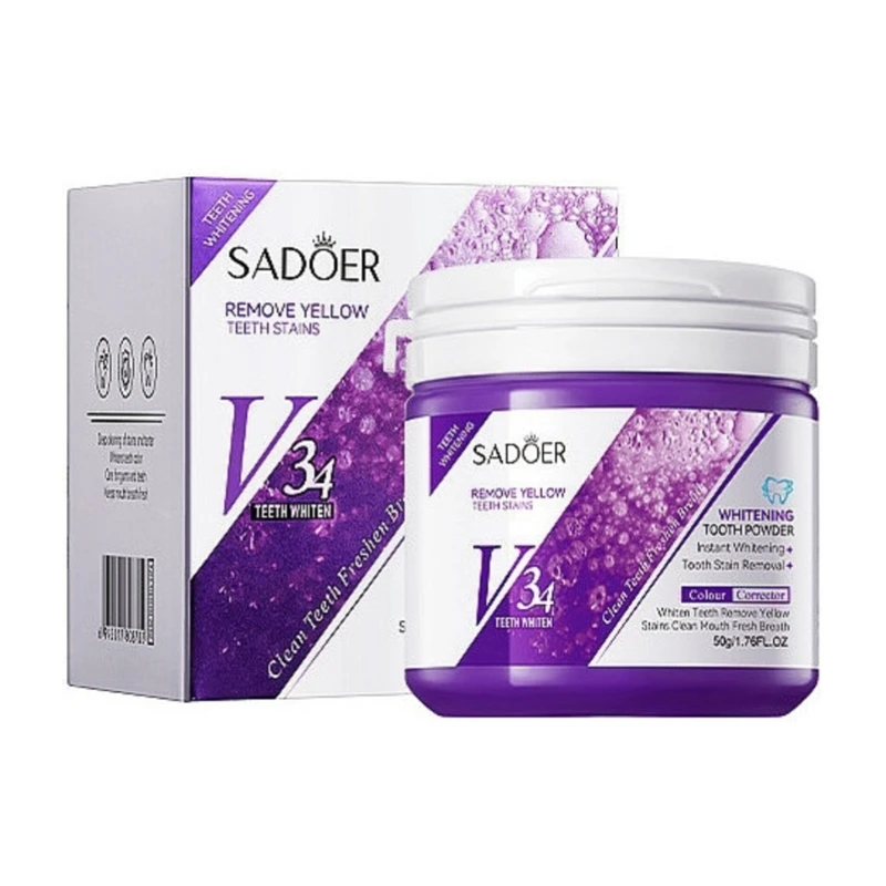 پودر سفید کننده دندان سادور مدل بنفش حجم 50 گرم