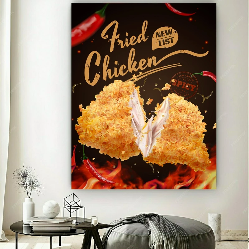  تابلو بوم طرح مخمل فست فود مدل کنتاکی کد GR1312