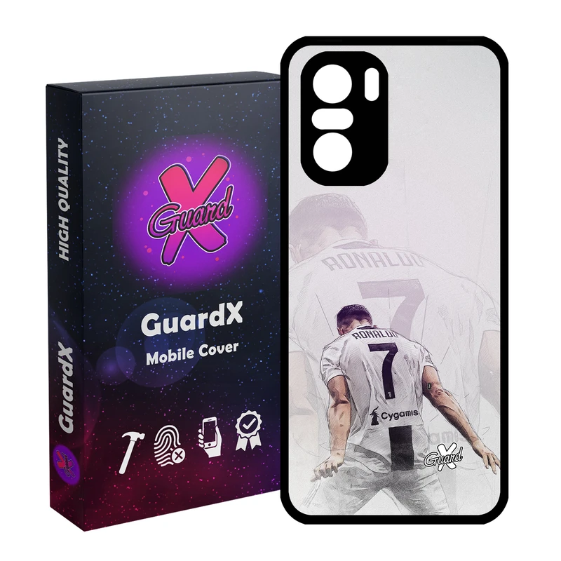 کاور گارد ایکس طرح CR7 مدل Glass10189 مناسب برای گوشی موبایل شیائومی Poco F3/MI 11X/MI 11X Pro/Redmi K40/K40 Pro
