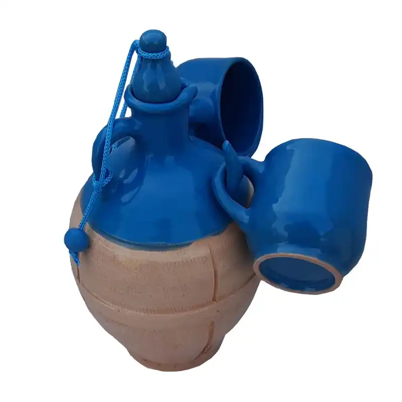 ست 3 تکه کوزه و لیوان سفالی مدل گرد کد 33