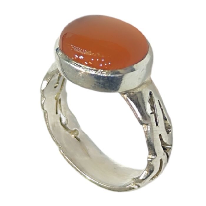 انگشتر نقره مردانه مدل سنگ عقیق یمانی رکاب دست ساز کد 7700 - - 5