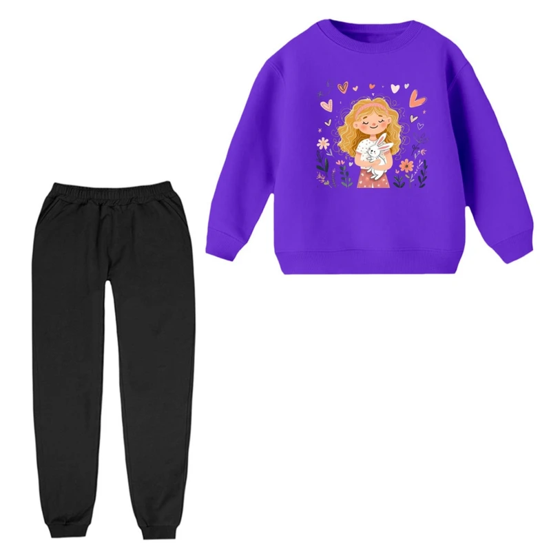 ست سویشرت و شلوار راحتی بچگانه مدل دخترک کد 24 