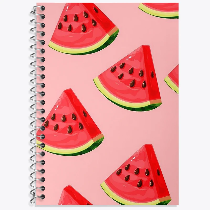 دفتر زبان 50 برگ خندالو مدل دو خط طرح پترن هندوانه کد N1749