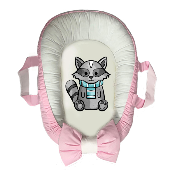 سرویس خواب سه تکه نوزاد مدل گارد محافظ دار طرح گربه کد 076