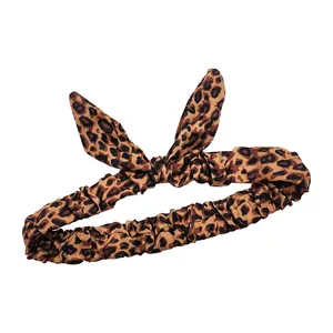 هدبند دخترانه مدل خرگوشی طرح پلنگی كد PRC206