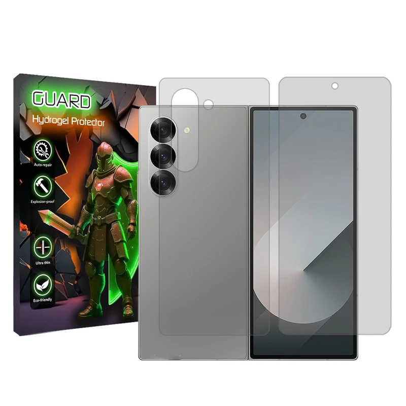 محافظ صفحه نمایش شفاف گارد مدل Tough مناسب برای گوشی موبایل سامسونگ Galaxy Z Fold6 به همراه محافظ پشت گوشی
