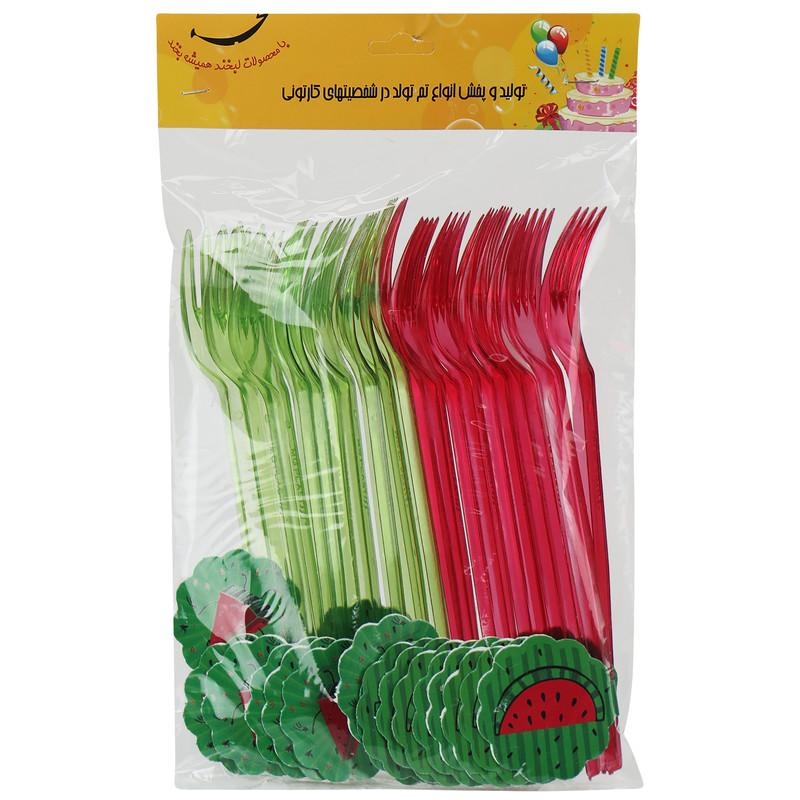 چنگال یکبار مصرف مدل شب یلدا کد CH1 بسته 20 عددی
