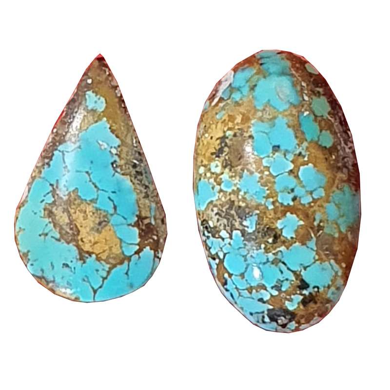 سنگ فیروزه نیشابور کد CZN5008 مجموعه 2 عددی