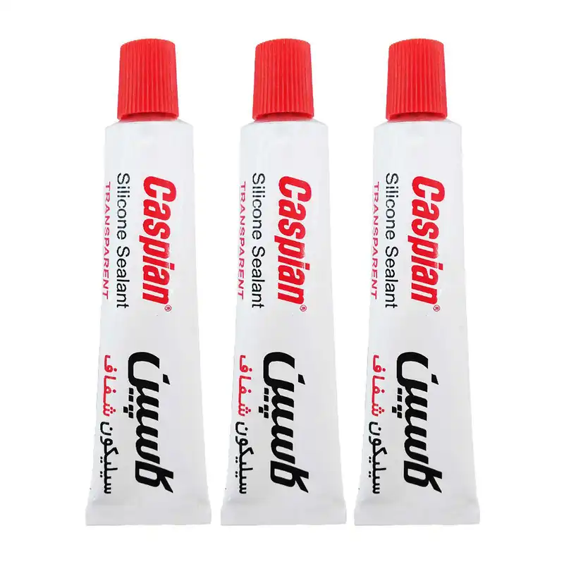 چسب سیلیکون کاسپین مدل shafaf 01  حجم 30 میلی لیتر مجموعه 3 عددی