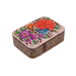 جاکارتی خاتم کاری کروبی طرح گل و مرغ کد 1256
