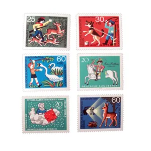 تمبر یادگاری مدل کارتونی کد DS2555 مجموعه 6 عددی