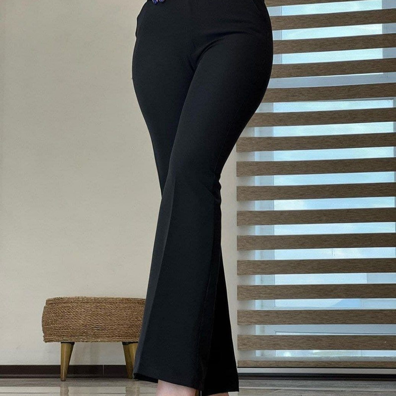 شلوار زنانه مدل دمپا گشاد بوت کات0103