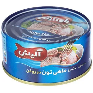 کنسرو ماهی تون در روغن گیاهی آلیش وزن 180 گرم
