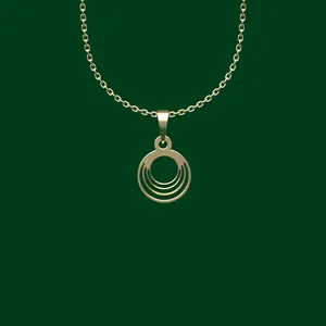 گردنبند طلا 18 عیار زنانه مدوپد مدل هندسی کد FF2-1-1015