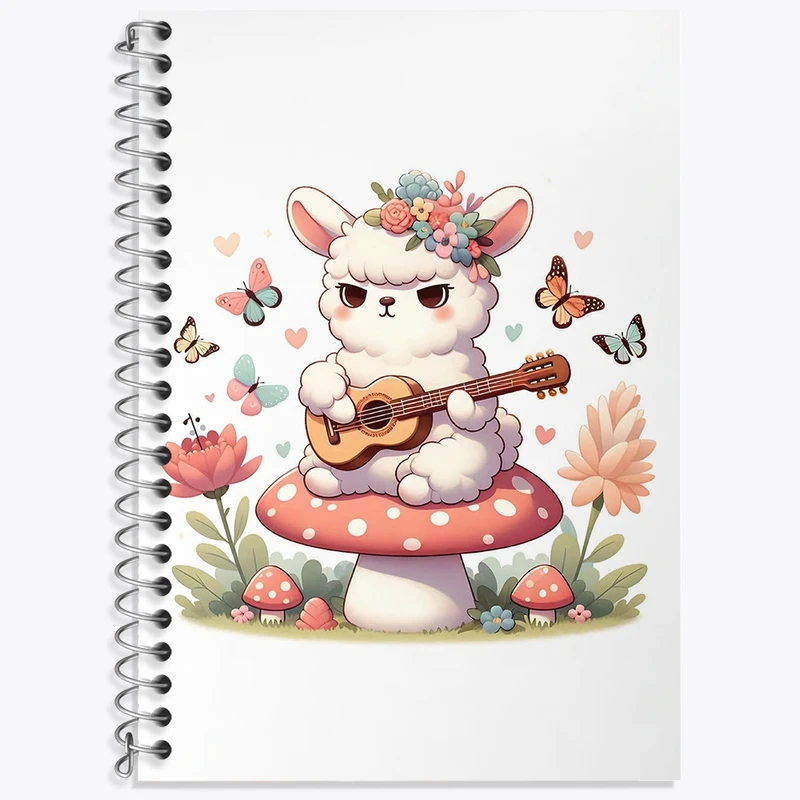 دفتر زبان 50 برگ خندالو مدل دو خط طرح گوسفند کیوت کد N1201