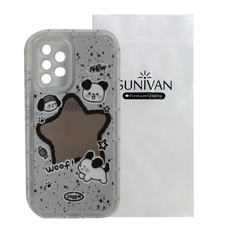 کاور سانیوان مدل آینه ای طرح فانتزی سگ مناسب برای گوشی موبایل سامسونگ Galaxy A13 4G