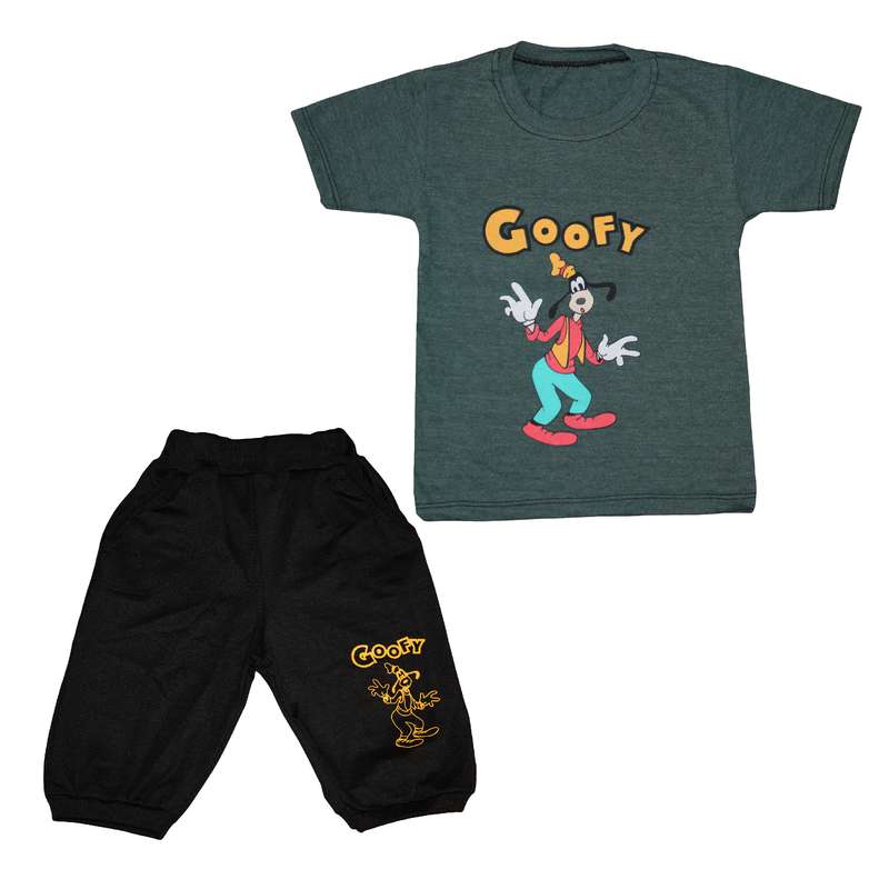 ست تی شرت و شلوارک پسرانه مدل Goofy کد 103