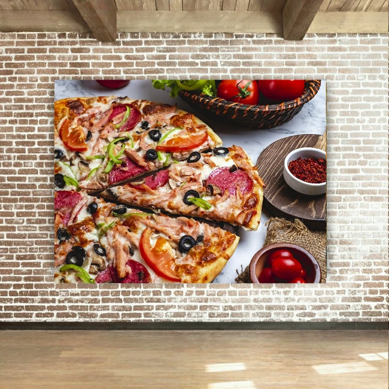 پوستر پارچه ای طرح فست فود مدل پیتزا کد SDP4910