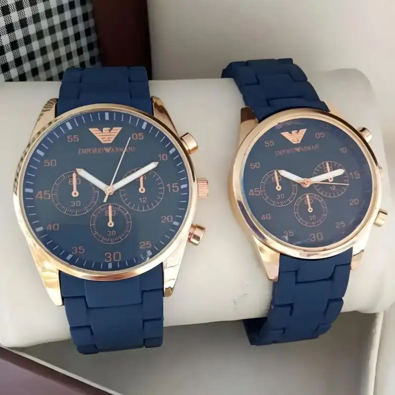 ست ساعت مچی عقربه ای زنانه و مردانه مدل تک موتور 012