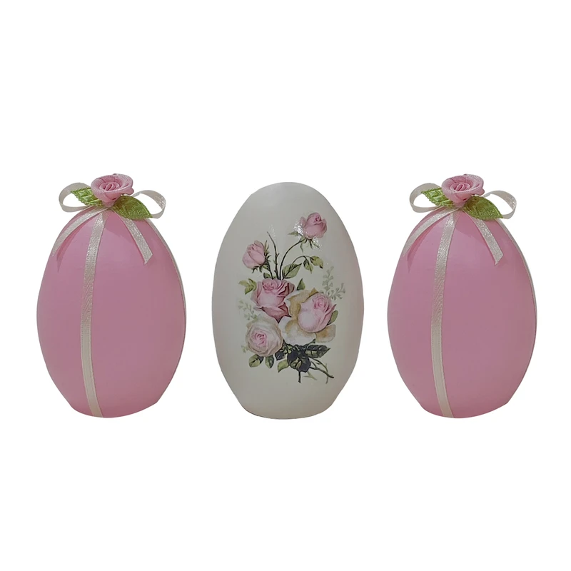 تخم مرغ سفالی مدل گلبهار کد mk743 مجموعه 3 عددی