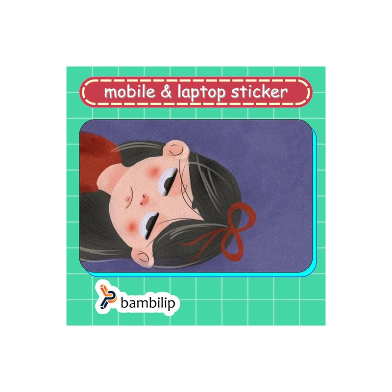 استیکر بامبیلیپ مدل کارت عابر طرح دختر دلخور بی تفاوت کد 0919122