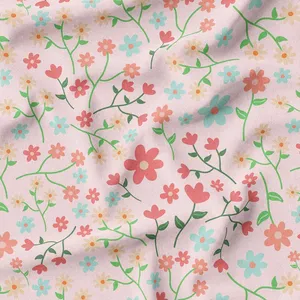  پارچه ملحفه پارچه باما مدل مخمل طرح گل بهاری کد 5011837