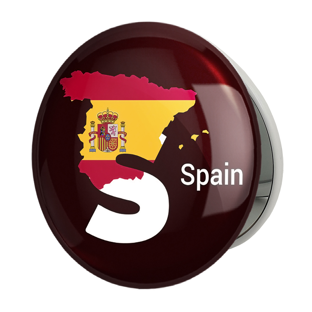 آینه جیبی خندالو طرح پرچم اسپانیا مدل تاشو کد 20672 