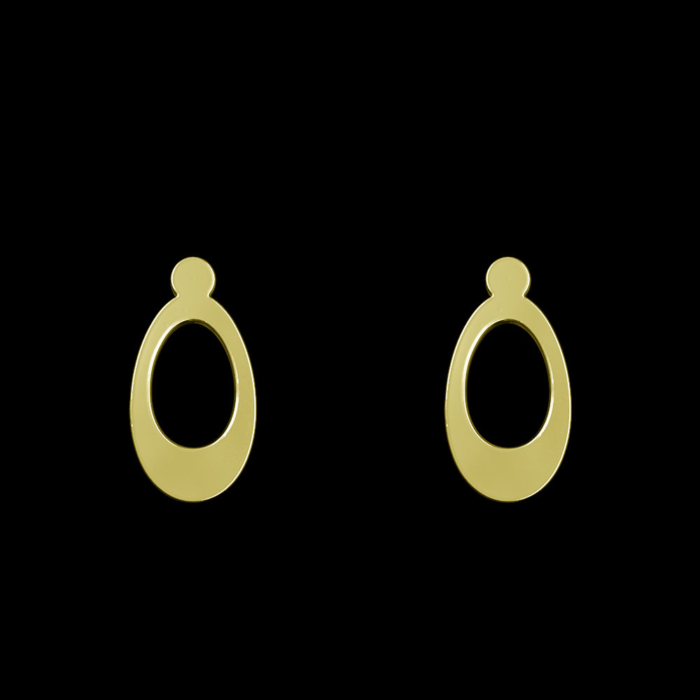 گوشواره طلا 18 عیار زنانه مدوپد مدل هندسی کد GA1-11922