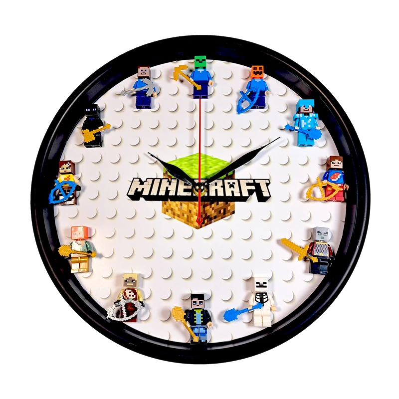 ساعت دیواری مکانیکی مدل لگویی طرح ماینکرافت