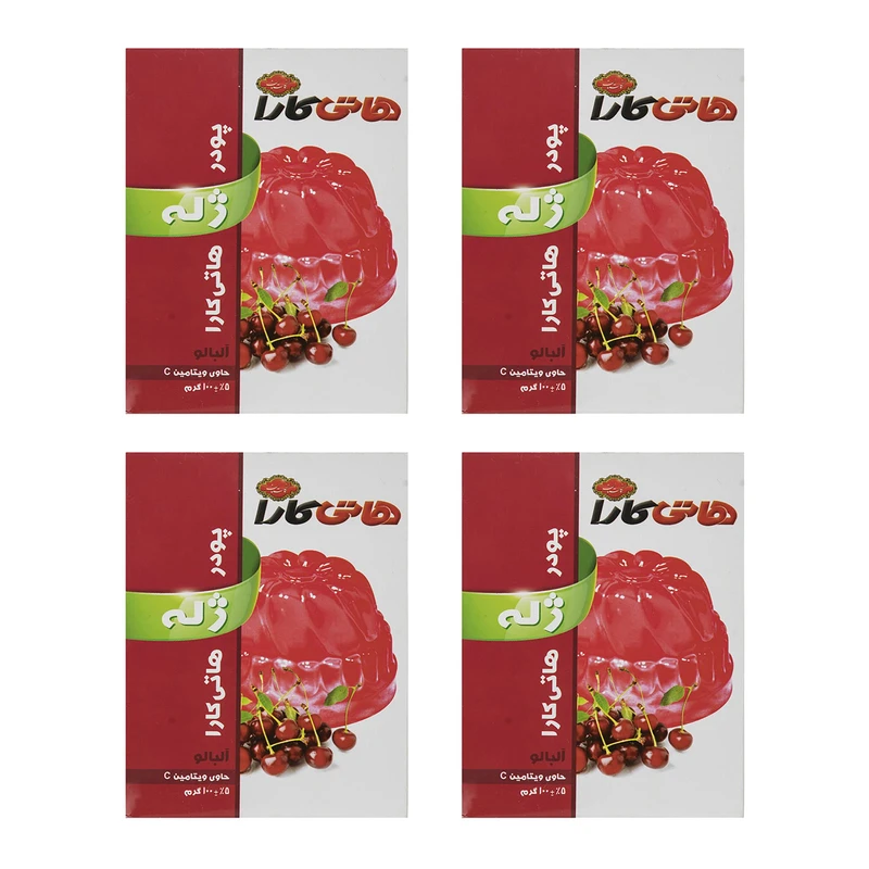 پودر ژله البالو هاتی کارا - 100 گرم - بسته 4 عددی