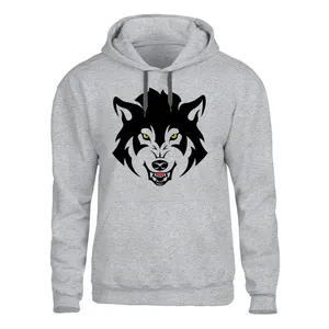 هودی مردانه مدل گرگ  کد Z01 رنگ طوسی