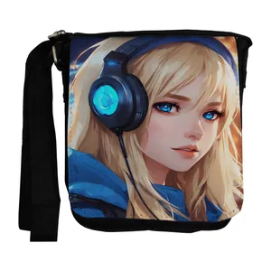 کیف رودوشی طرح دختر و هدفون کد nb375