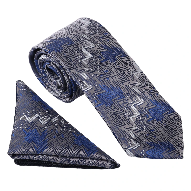 ست کراوات و دستمال جیب مردانه نسن مدل T252