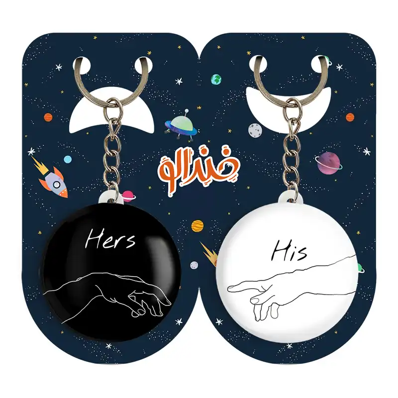 جاکلیدی خندالو مدل عاشقانه دست آفرینش کد A144 مجموعه 2 عددی