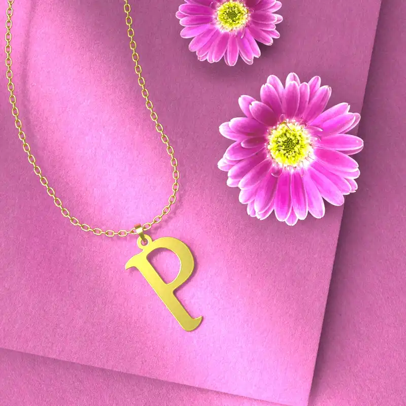 گردنبند طلا 18 عیار زنانه مدوپد مدل حرف P کد H3-1-1328