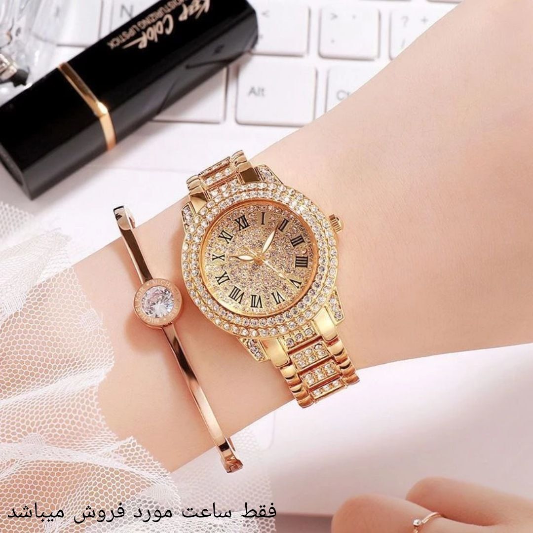 ساعت مچی عقربه ای زنانه مدل فول نگین Tt -  - 2