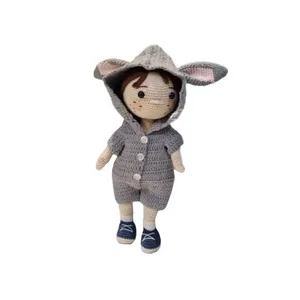 عروسک بافتنی مدل پسر با لباس خرگوشی