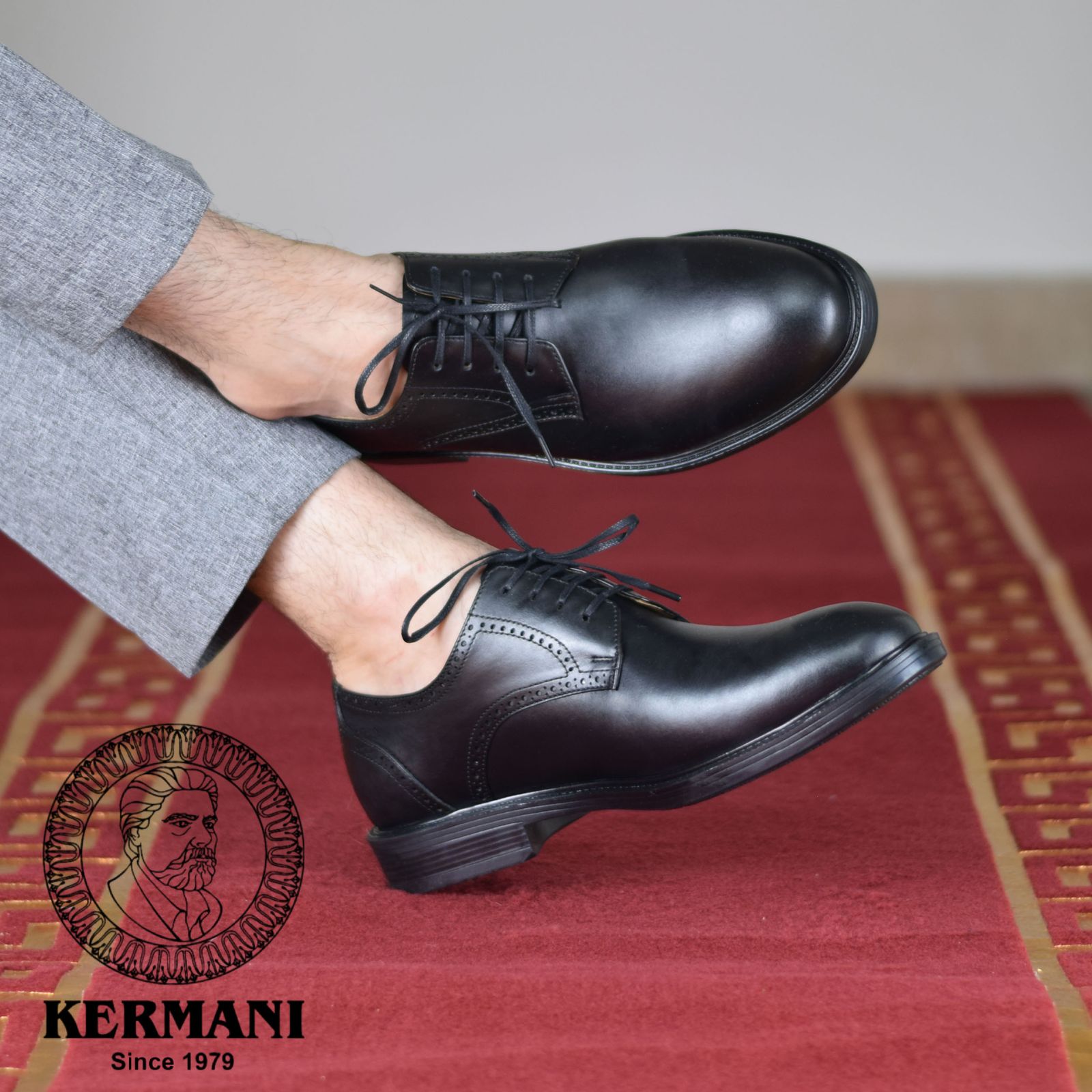 کفش مردانه کرمانی مدل چرم دستدوز طبیعی کد 1062 رنگ مشکی -  - 4
