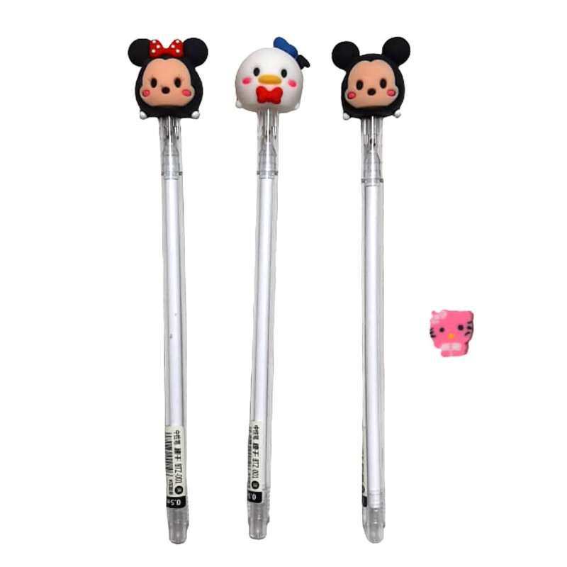 روان نویس مدل میکی موس و مینی موس و اردک به همراه پاکن مجموعه 4 عددی