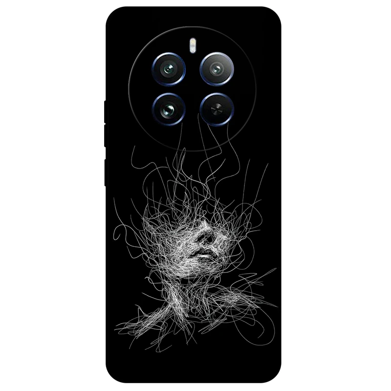 کاور مگافون طرح اسکچ صورت مدل 7423 مناسب برای گوشی موبایل ریلمی 12 Pro / 12 Pro Plus