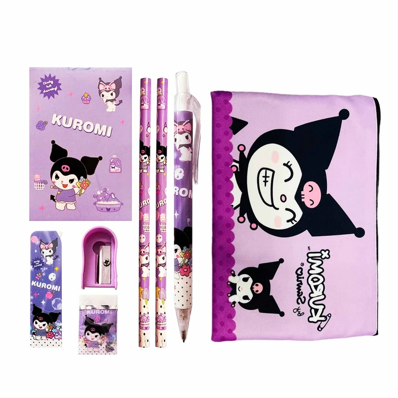 بسته لوازم تحریر مدل کرومی مجموعه 8 عددی