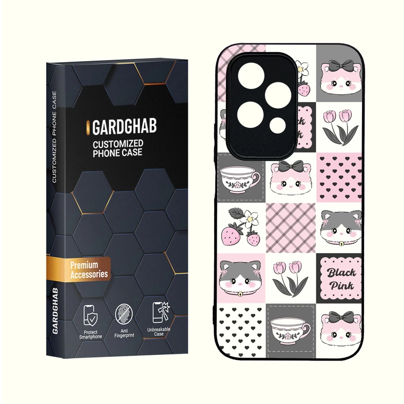 کاور گارد قاب مدل دور ژله ای  گلس دخترانه مناسب برای گوشی موبایل آنر  200Lite 5G