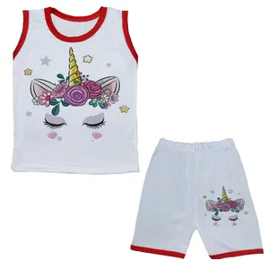 ست تاپ و شلوارک بچگانه مدل یونیکورن کد pms.122