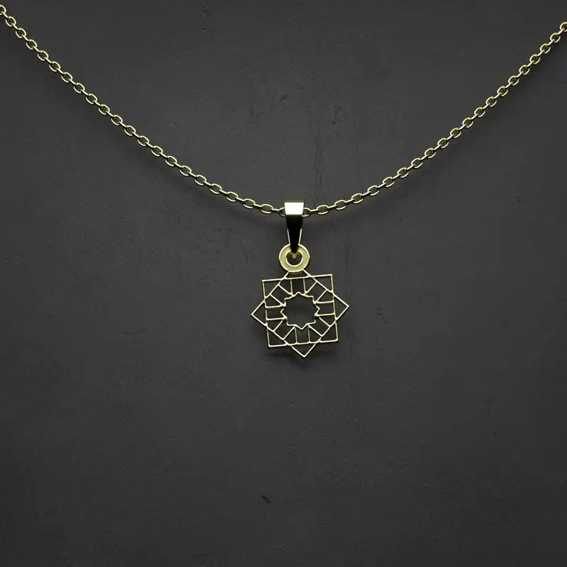 گردنبند طلا 18 عیار زنانه مدوپد مدل هندسی کد BB2-1-1284