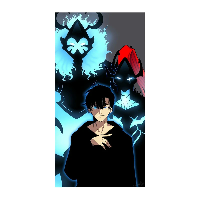 استیکر لپ تاپ و موبایل مدل انیمه طرح وو solo leveling sung jin woo کد 5309