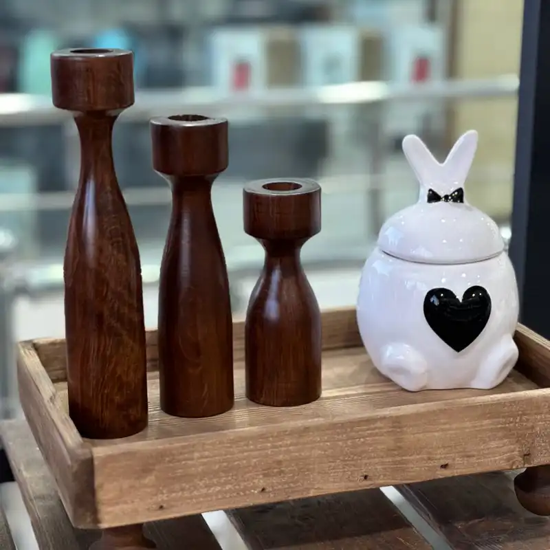 جا شمعی چوبی کد 10 مجموعه 3 عددی