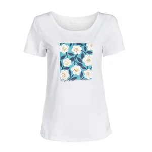 تی شرت آستین کوتاه زنانه جوتی جینز مدل یقه گرد کد 1551230 رنگ سفید