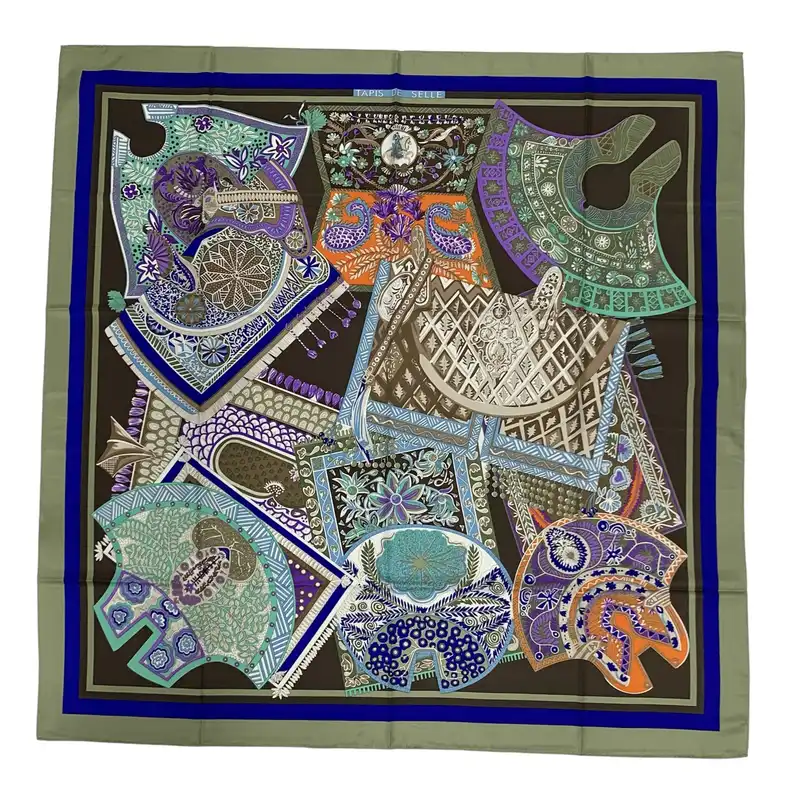 روسری زنانه مدل ابریشم دور دست دوز فوق لاکچری و فاخر کد 345