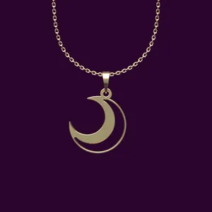 گردنبند طلا 18 عیار زنانه مدوپد مدل ماه کد OO2-1-1050