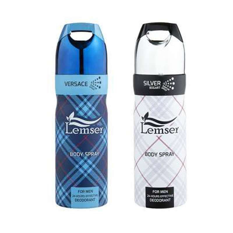 اسپری خوشبو کننده بدن مردانه لمسر مدل Versace - Silver Bogart حجم 200 میلی لیتر بسته 2 عددی اسپری خوشبو کننده بدن مردانه لمسر مدل Versace - Silver Bogart حجم 200 میلی لیتر بسته 2 عددی